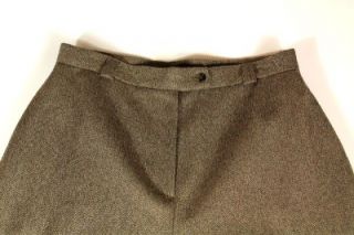 Womens Brown Herringbone Louben 2pc Pant Suit Classic Career Wool