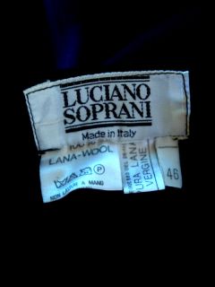 Vtg Chic Luciano Soprani Wool Jet Black Pants Euro 46 Mint