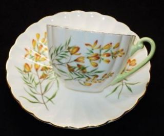 Shelley England Ludlow Ribbed Broom Tea Cup and Saucer Teacup