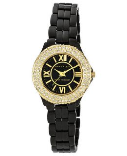 Anne Klein Watch, Womens Black Tone Adjustable Bracelet 28mm 10