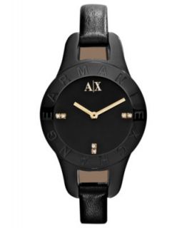 Armani Exchange Watch, Womens White Leather Strap 30mm AX4124