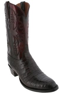 Lucchese Classics Black Cherry Crocodile E2114.63 Cowboy Boots Mens 9
