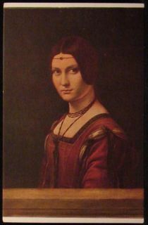 Art Portrait Lucrezia Crivelli by de Vinci Louvre Paris France Antique