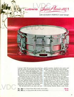 1966 Vintage Ludwig Supraphonic 14x 5 Snare Drum Model 400 Keystone