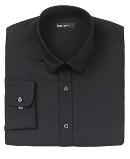 Bar III Dress Shirt, Slim Fit Black Solid   Mens Dress Shirts