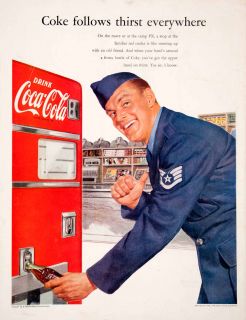 Coca Cola Thirst Soda Pop Carbonated Beverage Machine Bottle Military