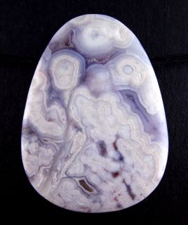 Purple Love Mexican Luna Agate Stone Pendant Focal Bead