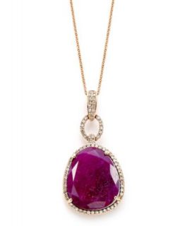 EFFY Collection 14k Rose Gold Necklace, Ruby (11 1/3 ct. t.w.) and