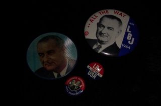 LBJ Lyndon B Johnson Campaign Buttons Vari Vue 1964 Original