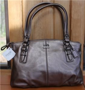 Leather Metallic Horse and Carriage Madison Shoulder Bag 45918
