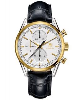 TAG Heuer Watch, Mens Swiss Automatic Chronograph Carrera Black