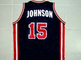 Magic Johnson Team USA Jersey New Blue Any Size