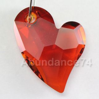 Swarovski Crystal 6261 36mm D Heart Pendant Red Magma