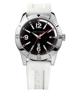 Tommy Hilfiger Watch, Mens Black Silicone Strap 43mm 1790851   All