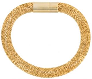 Round Rope Mesh Magnetic Bracelet Gold Tone New