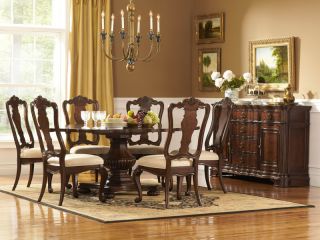 Francis 7pcs Traditional Square or Round Pedestal Dining Room Table
