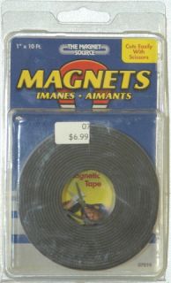 Flexible Magnetic Tape with Adhesive 1x10 New 07019