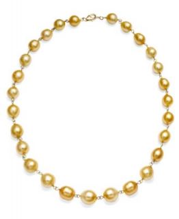 Pearl Necklace, 18 14k Gold Cultured Golden South Sea Pearl Strand
