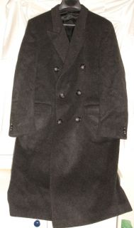 Maitland Overcoat Trench Coat 42 Reg Cashmere Wool Blend Dark Gray