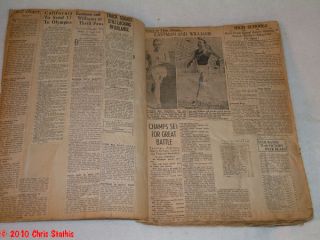 1936 Track Field Scrapbook Jesse Owens News Clipping