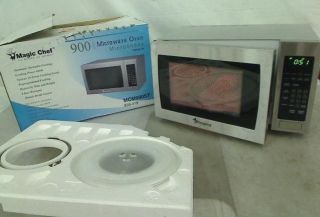 Magic Chef 0 9 CU ft Countertop Microwave in Stainless Steel