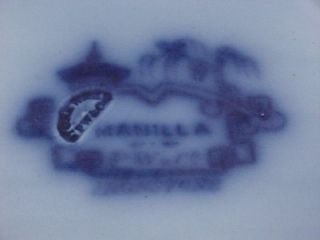 Antique PW C Manilla Flow Blue Ironstone Plate