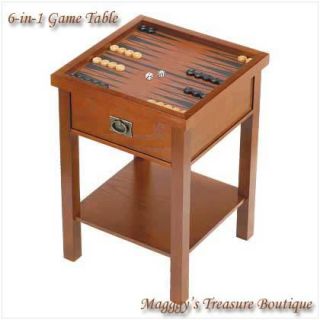 in1 Chess Checkers Parcheesi Backgammon Game Table