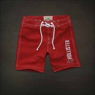 Hollister by Abercrombie Fitch Manhattan Beach Swim Shorts Trunks Red