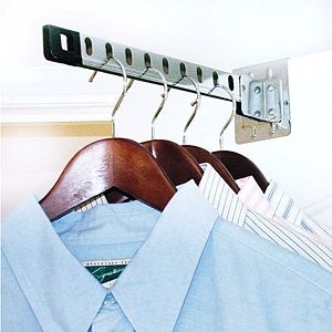 Over Door Laundry Hanger Fold Down Chrome Clothes Bar