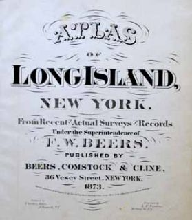 Map of East New York 1872 Beers Long Island Atlas