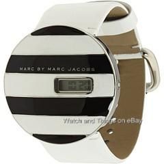 Marc Jacobs Black White Leather Ladies Watch MBM2038