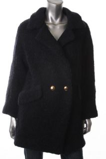 Marc Jacobs New Blue Wool Notch Collar Double Breasted Pea Coat XS s