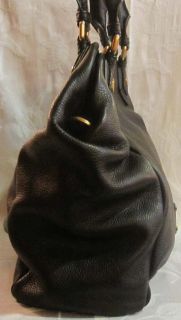 Marc by Marc J Classi Q Fran Black Leather Satchel Tote Handbag