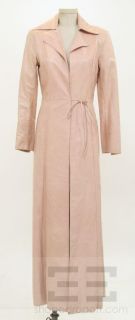 Maria Pinto Light Pink Leather Trench Coat Size 6