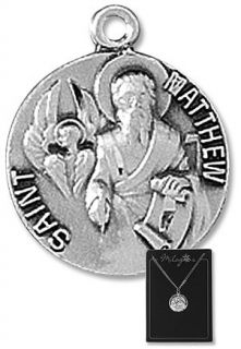 All Saints K Z Catholic Patron Pewter Medal Pendant Necklace w Chain