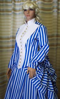 Marianne Victorian Steampunk Striped Dress Bastille Gown Bustle