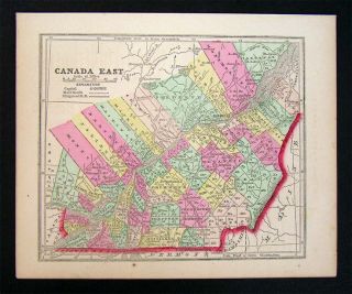 1857 Morse Map   Canada East   Quebec Montreal St. Lawrence River