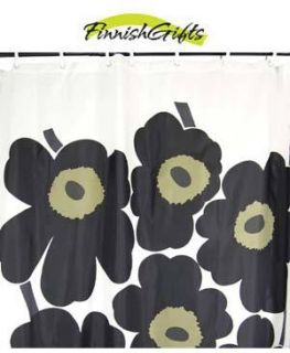 Marimekko Unikko Black Bathroom Shower Curtain