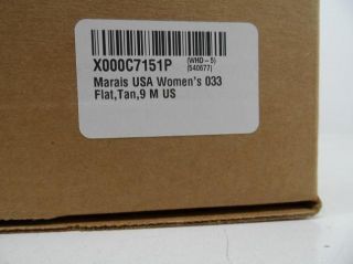 Marais USA Womens 033 Flat Tan Size 9 Retail $150