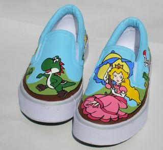Hand Painted Super Mario Brothers Kids Shoes