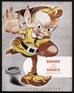 1946 Cleveland Browns vs Chicago Rockets Program