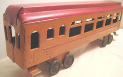 Pressed Steel Toy Passenger Train Car 24 Turner Dayton O 1920s NICE