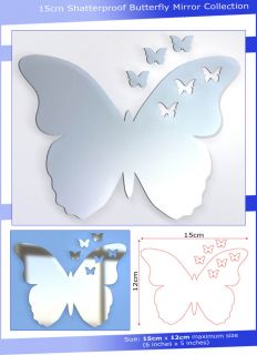 15cm x 12cm Shatterproof Butterfly with Babies Acrylic Mirror   (6 x