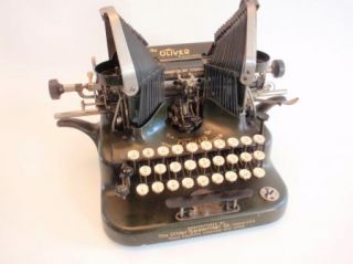 Vintage Green Oliver 5 Typewriter