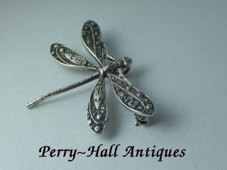 Charming Versatile Silver Dragonfly Brooch Pendant Marked 925