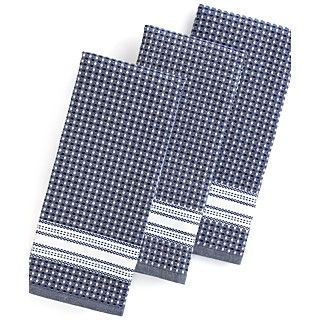 Martha Stewart Collection Kitchen Towels, Set of 3 Waffle Weave Navy