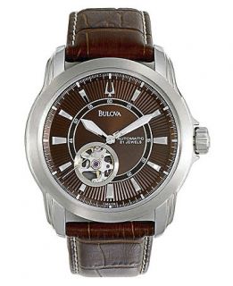 Bulova Watch, Mens Brown Leather Strap 41mm 96A108   All Watches