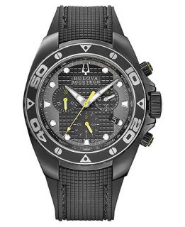 Bulova Accutron Watch, Mens Swiss Chronograph Curacao Black Rubber