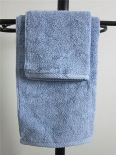New Martha Stewart Collection Brooke Light Blue Cotton Wash Cloth or