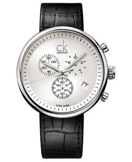 ck Calvin Klein Watch, Mens Swiss Chronograph Substantial Black